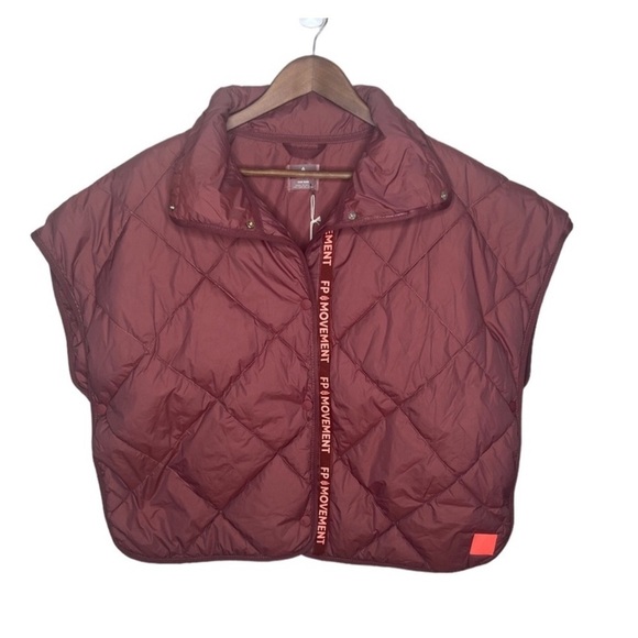 Free People Chill Out Packable Puffer Poncho Scarf One Size - Picture 6 of 14